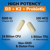Vitalibre D3 + K2 Probiotic capsules in a hand