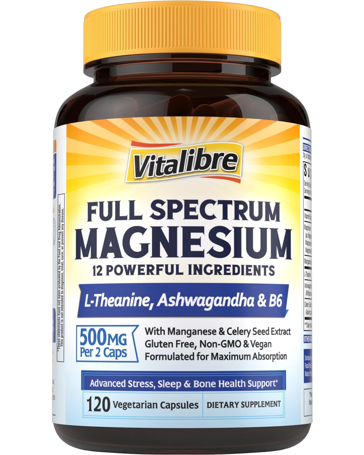 Vitalibre Full Spectrum Magnesium Complex 500mg front view