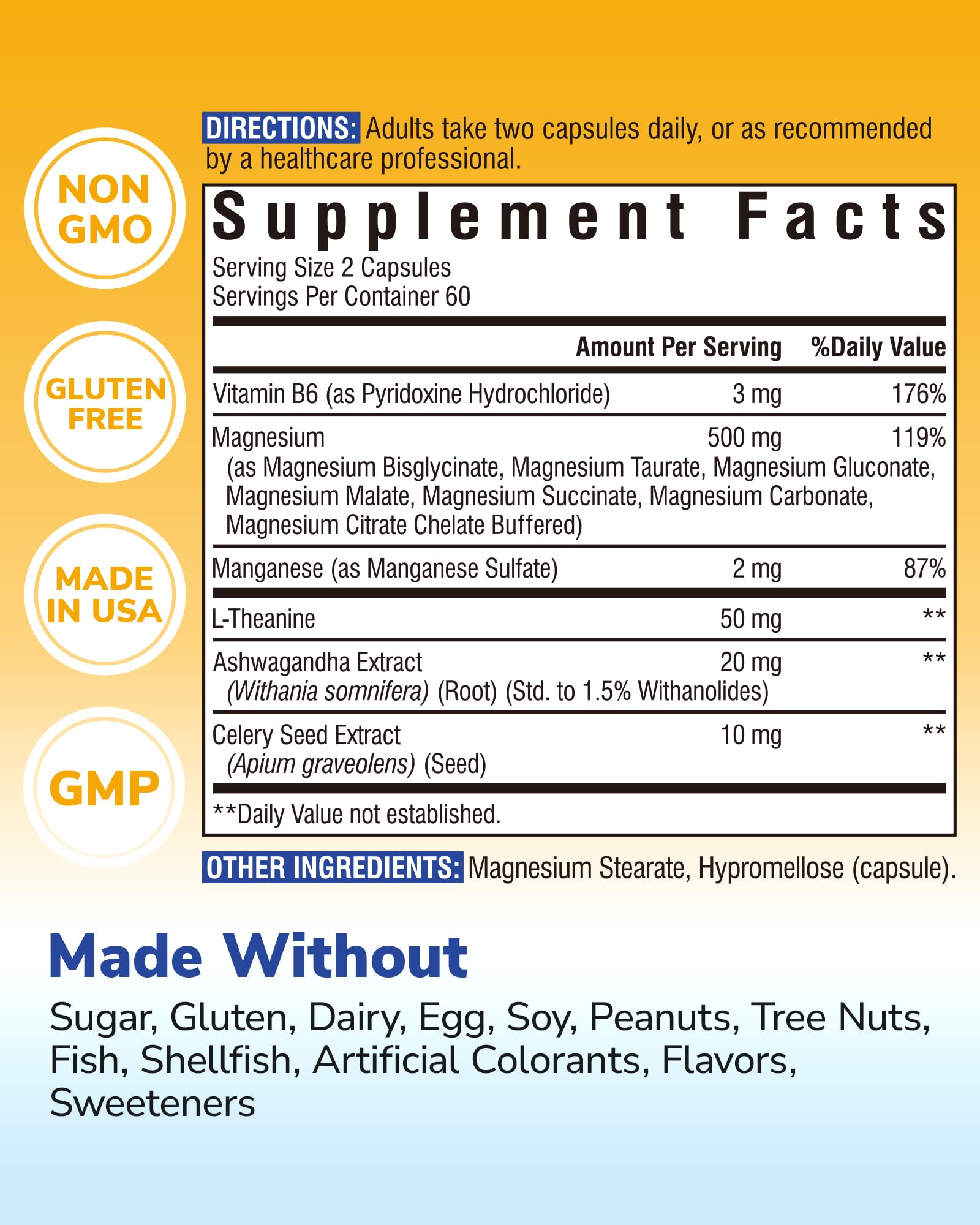 Vitalibre Full Spectrum Magnesium Complex 500mg side view