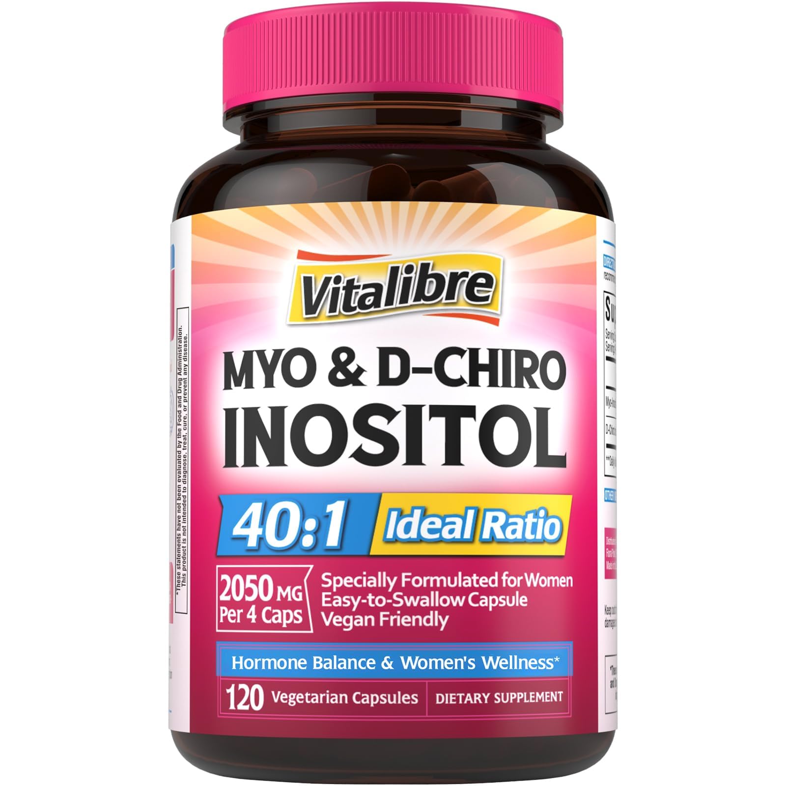 Vitalibre Inositol Capsules front view with label