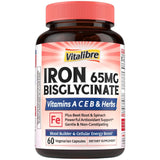 Vitalibre Iron Bisglycinate Supplement 65mg front view