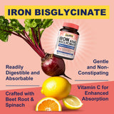 Vitalibre Iron Bisglycinate Supplement 65mg side view