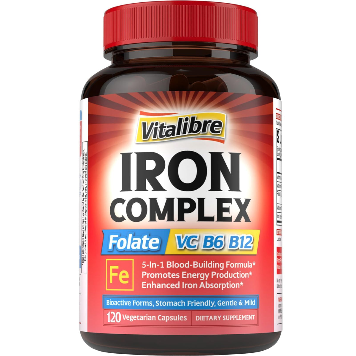 Vitalibre Iron Complex 36mg Iron Bisglycinate front view