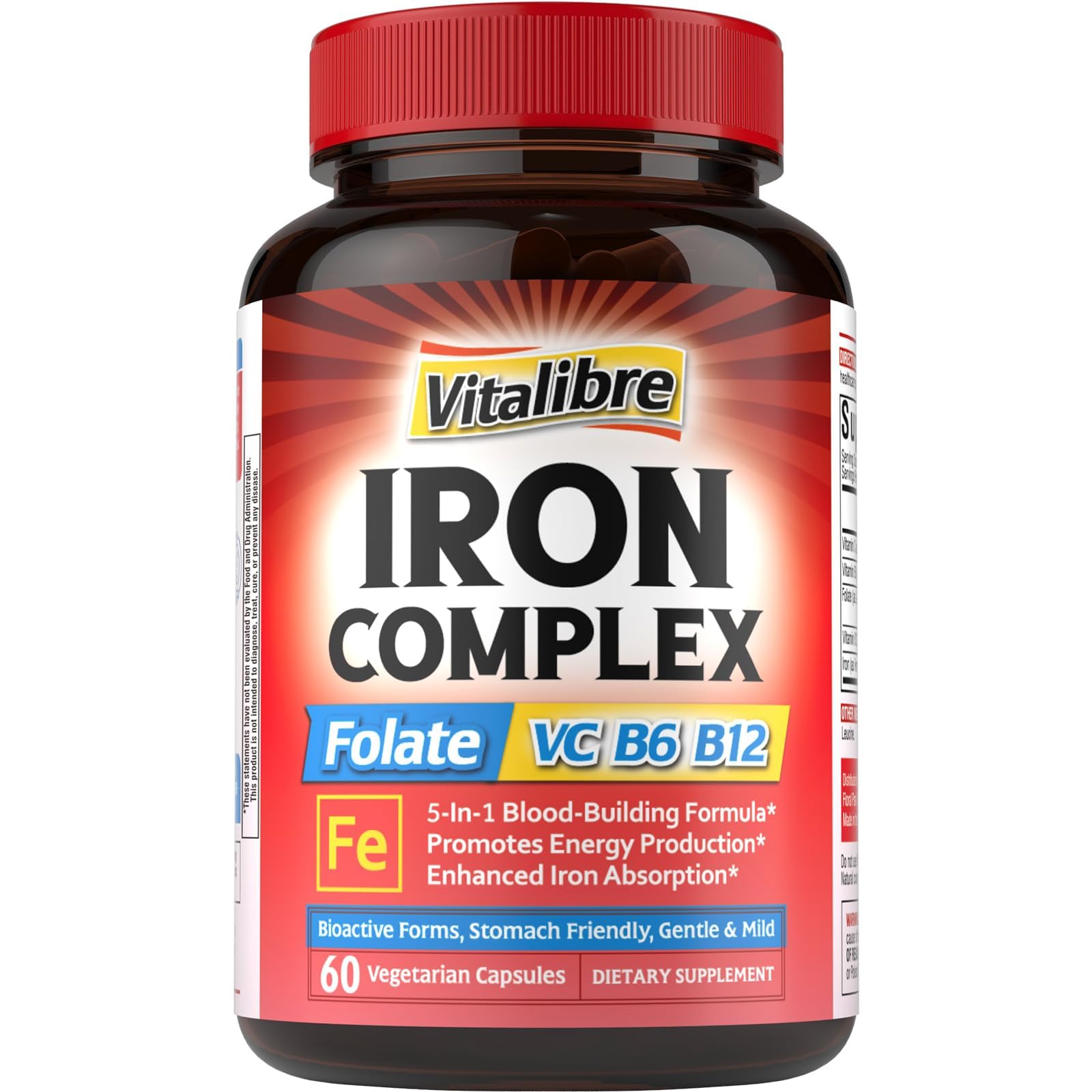 Vitalibre Iron Complex 36mg Iron supplement front view