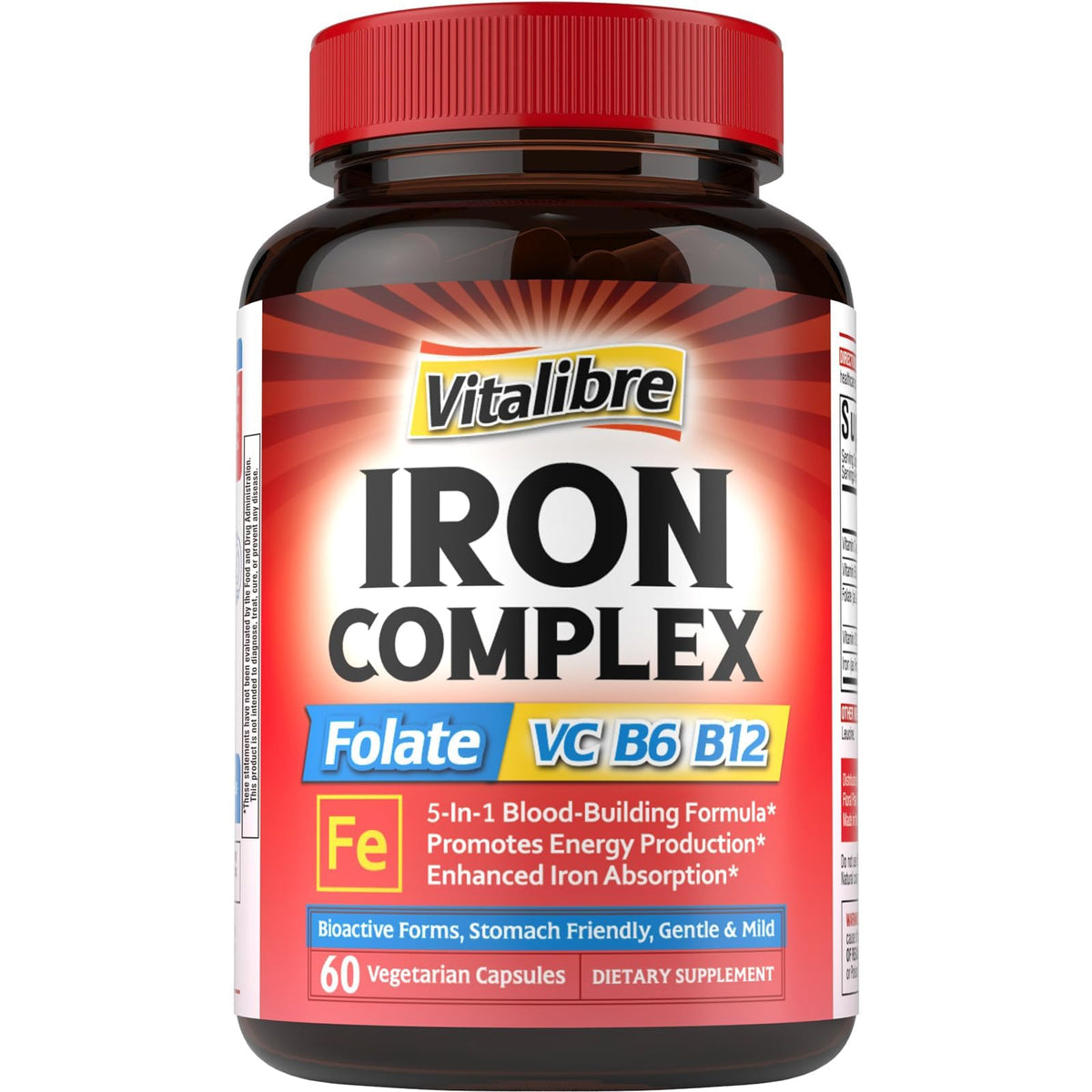 Vitalibre Iron Complex 36mg Iron supplement front view