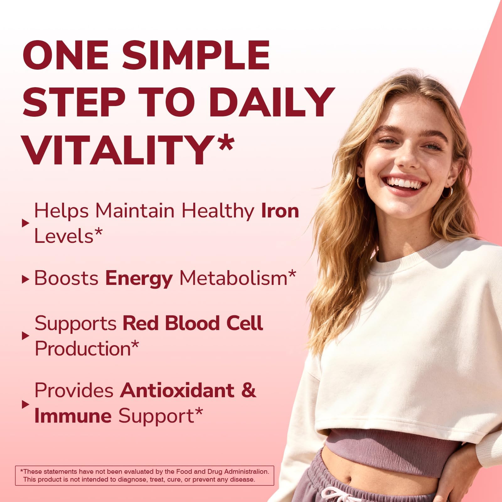 Vitalibre Iron Supplement 65mg top view of the bottle