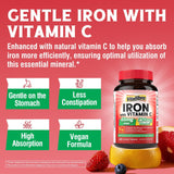 Vitalibre Iron Supplement 65mg with Vitamin C 250mg side view