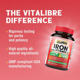 Vitalibre Iron Supplement 65mg with vitamin C packaging