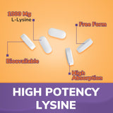Vitalibre L-Lysine 1000mg capsules back view