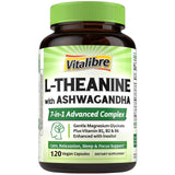 Vitalibre L-Theanine Complex 200mg vegan capsules front view