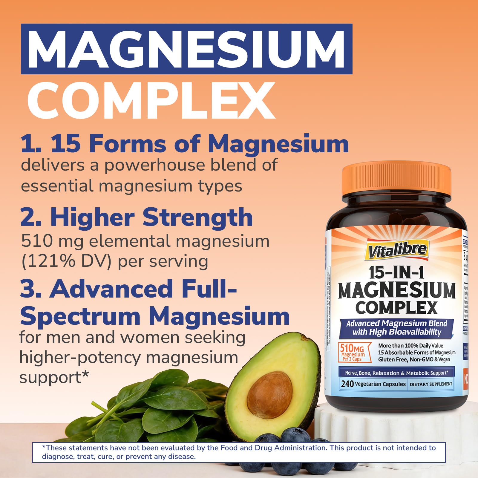 Vitalibre Magnesium Advanced Full-Spectrum Blend 45g side view