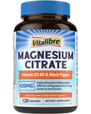 Vitalibre Magnesium Citrate Capsules front view with packaging
