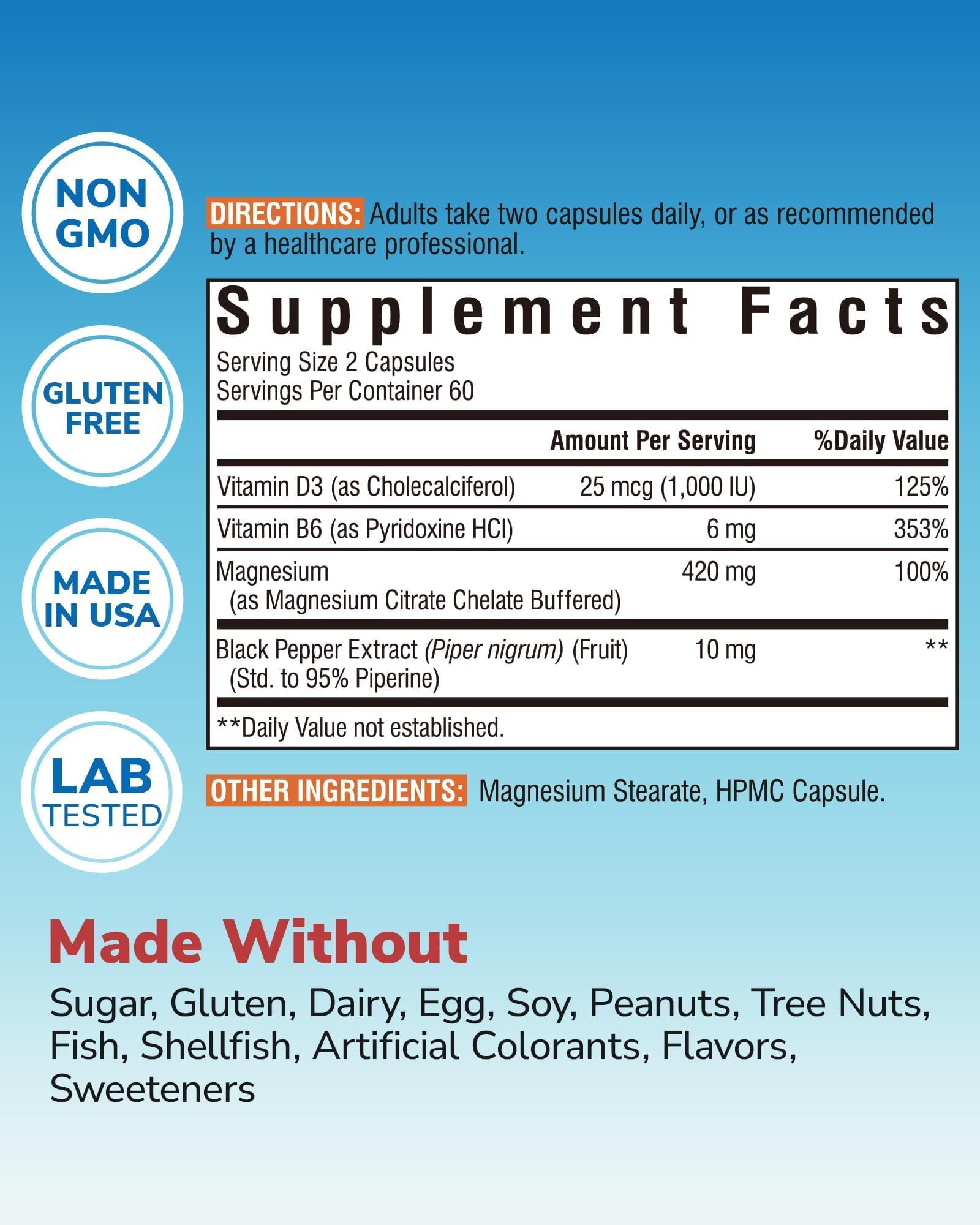 Vitalibre Magnesium Citrate Capsules with a measuring spoon