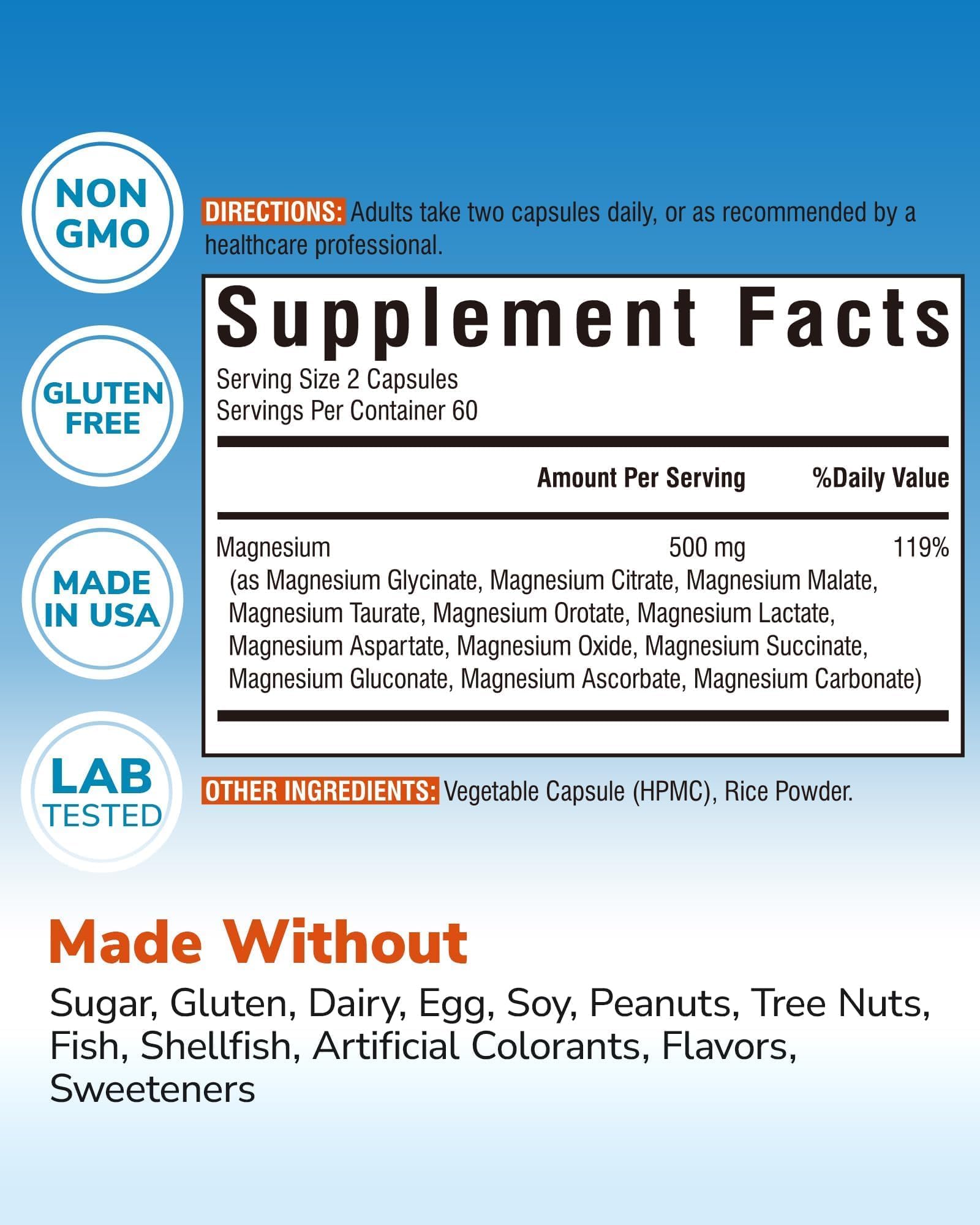 Vitalibre Magnesium Complex bottle with 60 capsules