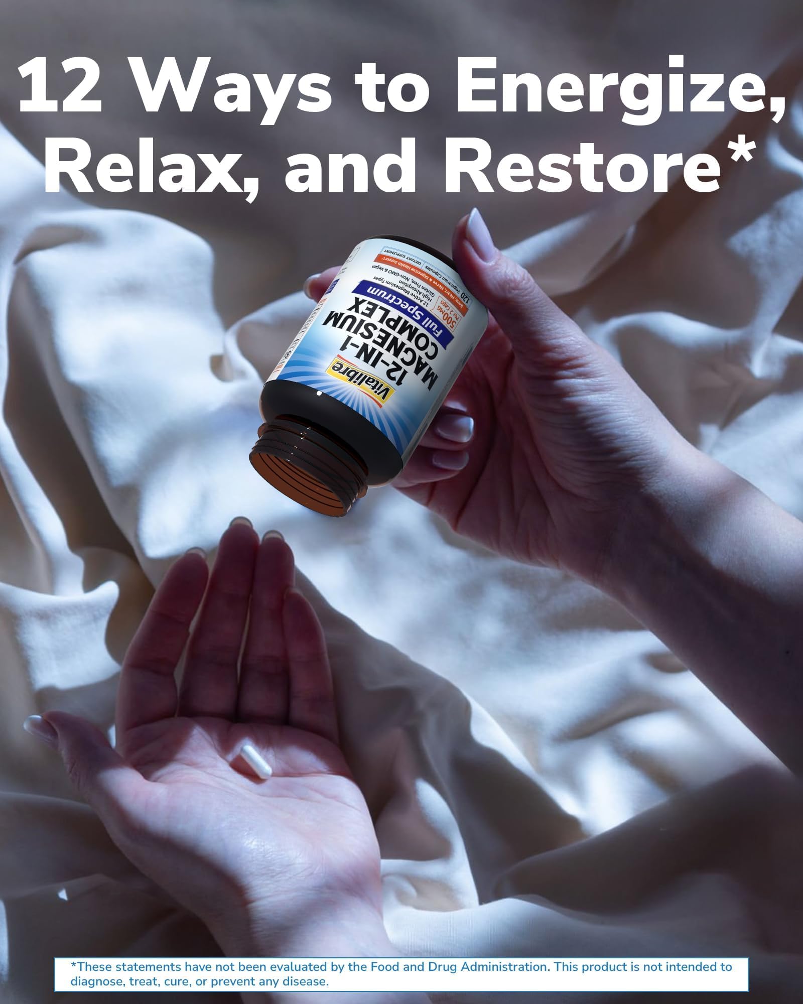 Vitalibre Magnesium Complex capsules in a hand