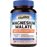Vitalibre Magnesium Malate 230mg supplement front view with packaging