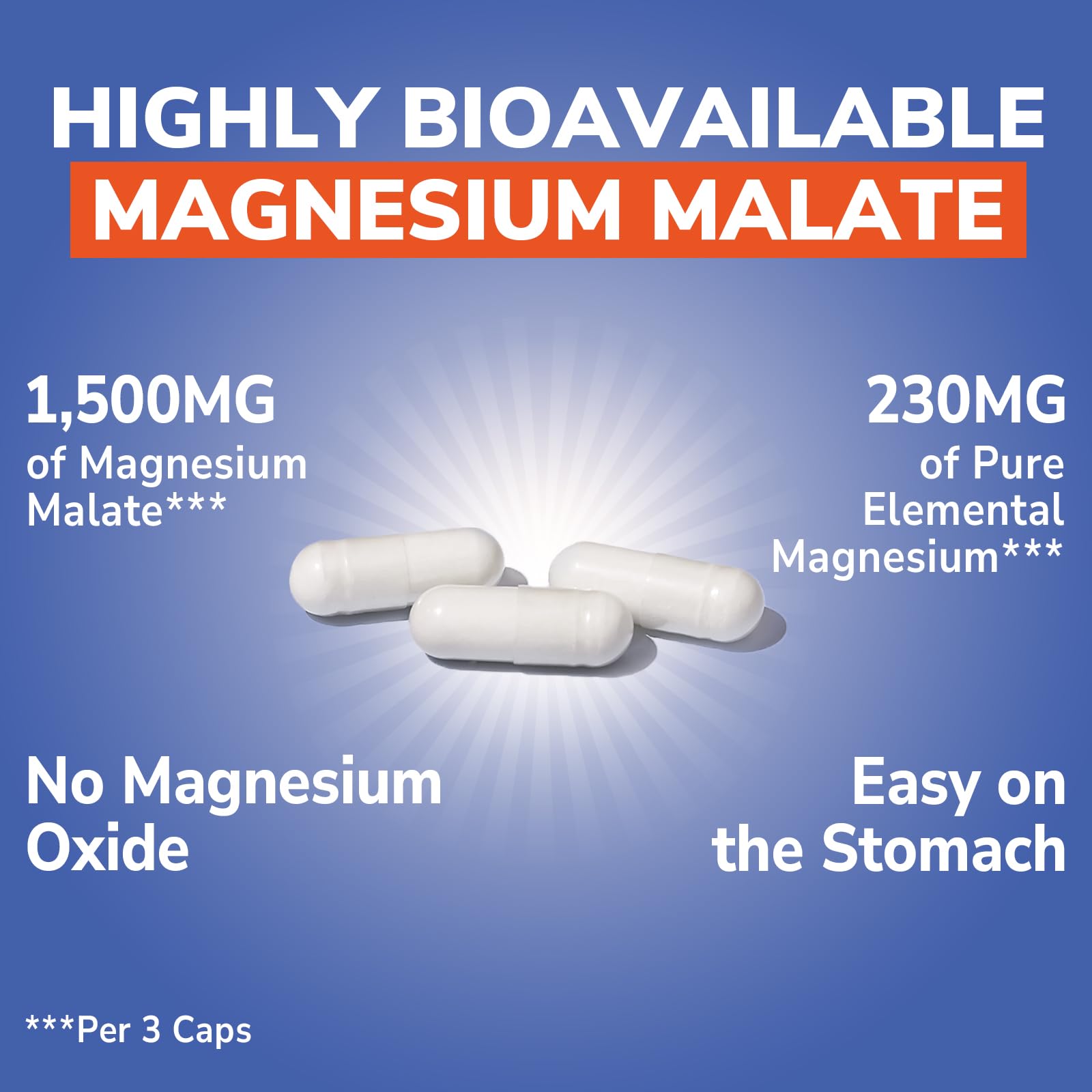 Vitalibre Magnesium Malate supplement displayed with a glass of water