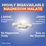 Vitalibre Magnesium Malate supplement displayed with a glass of water