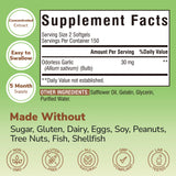 Vitalibre Odorless Garlic softgels in a clear bottle