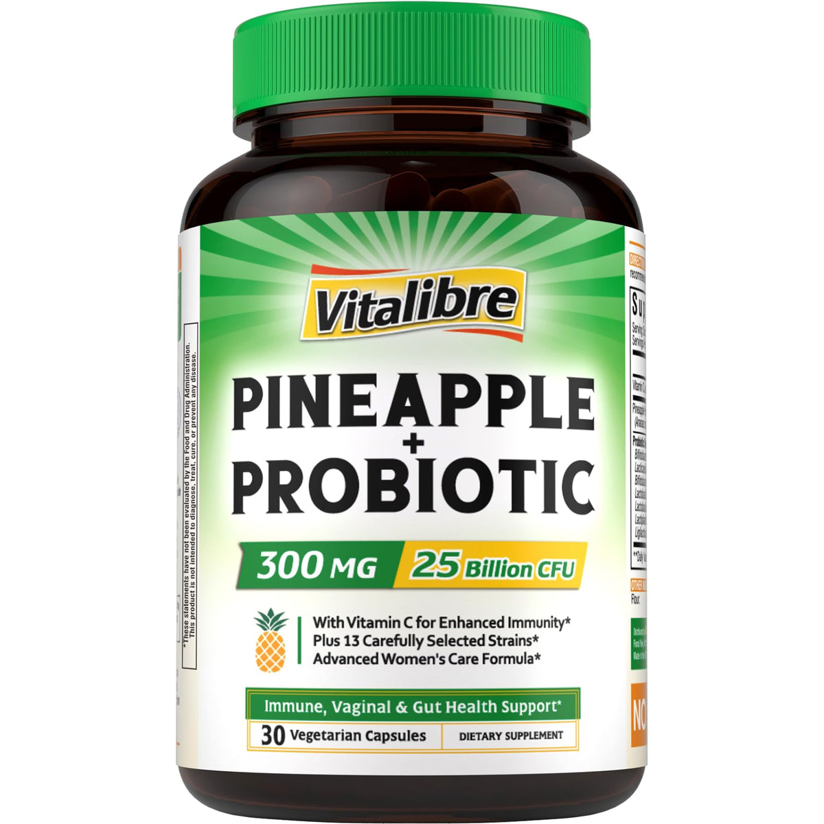 Vitalibre Pineapple Probiotics 300mg front view