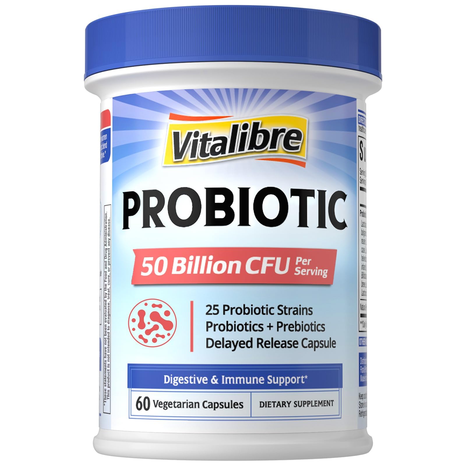 Vitalibre Probiotic Supplement front view with packaging