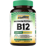 Vitalibre Vitamin B12 5000 mcg fast melting tablets front view
