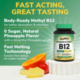 Vitalibre Vitamin B12 tablets on a wooden surface