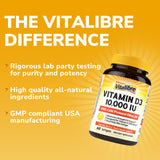 Vitalibre Vitamin D3 bottle with softgels scattered