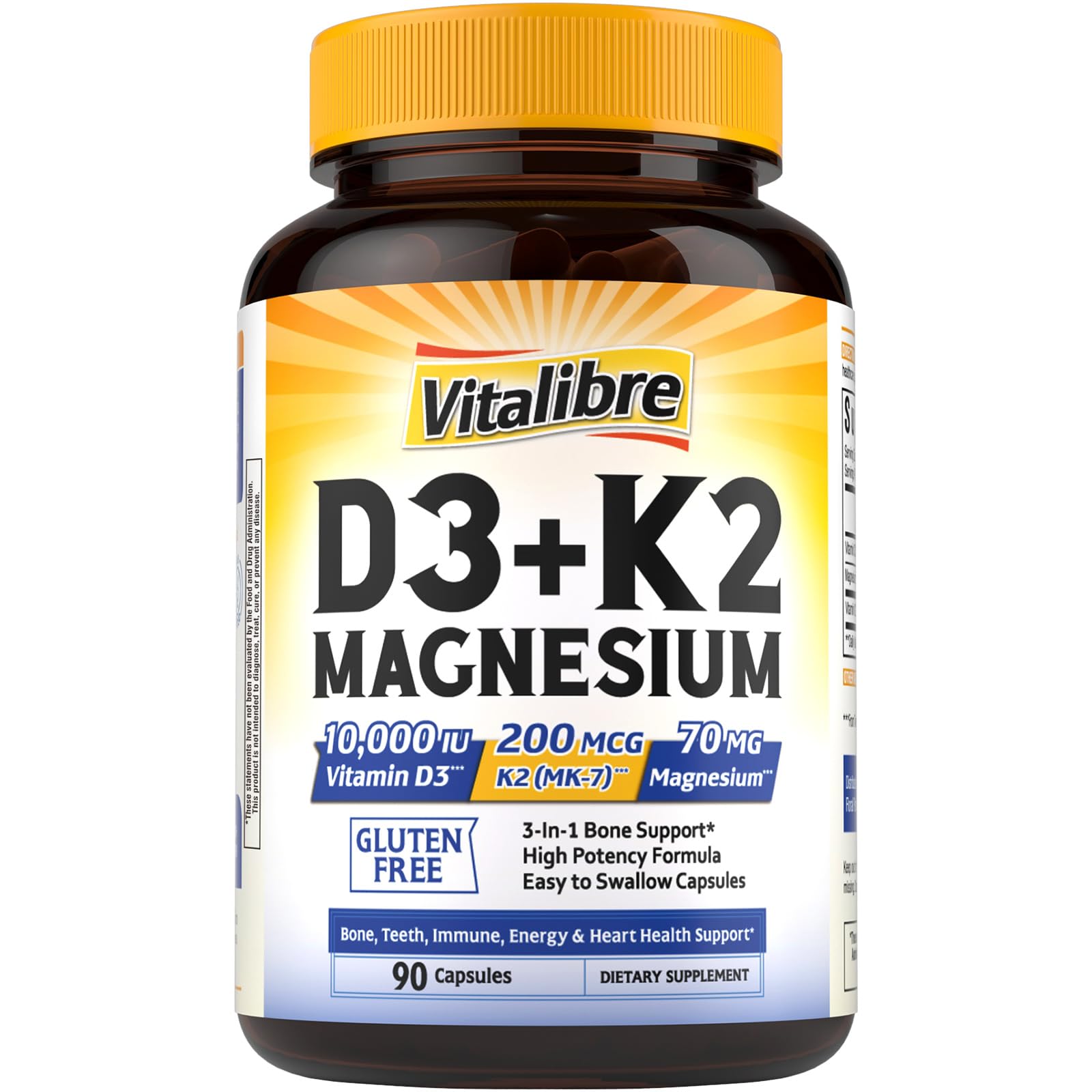 Vitalibre Vitamin D3 K2 Magnesium Complex front view