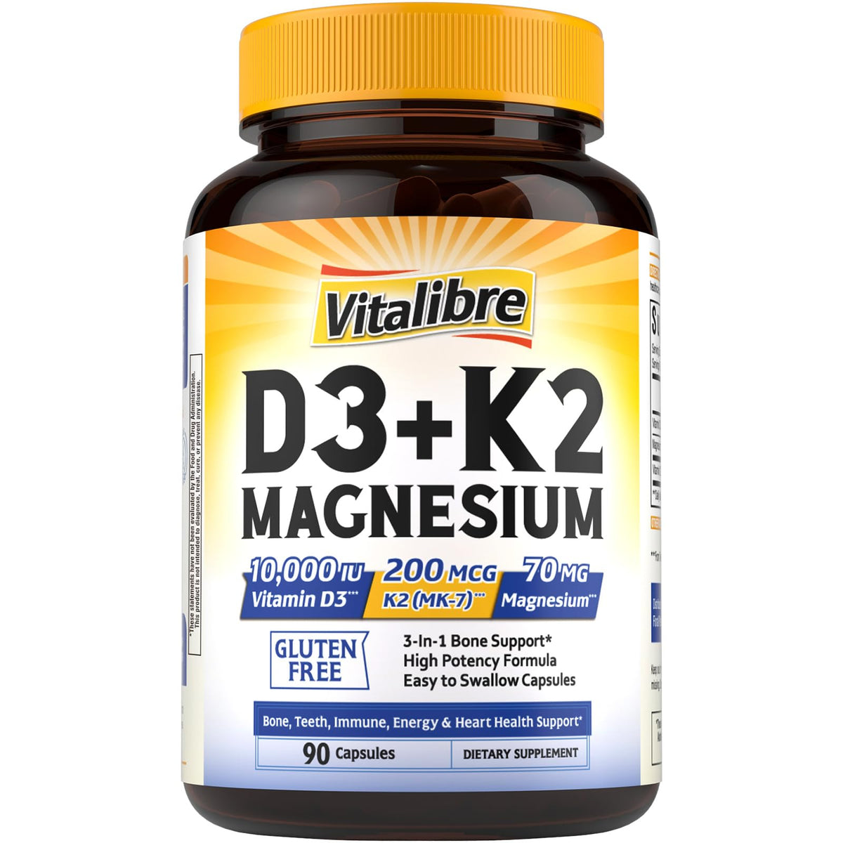 Vitalibre Vitamin D3 K2 Magnesium Complex front view