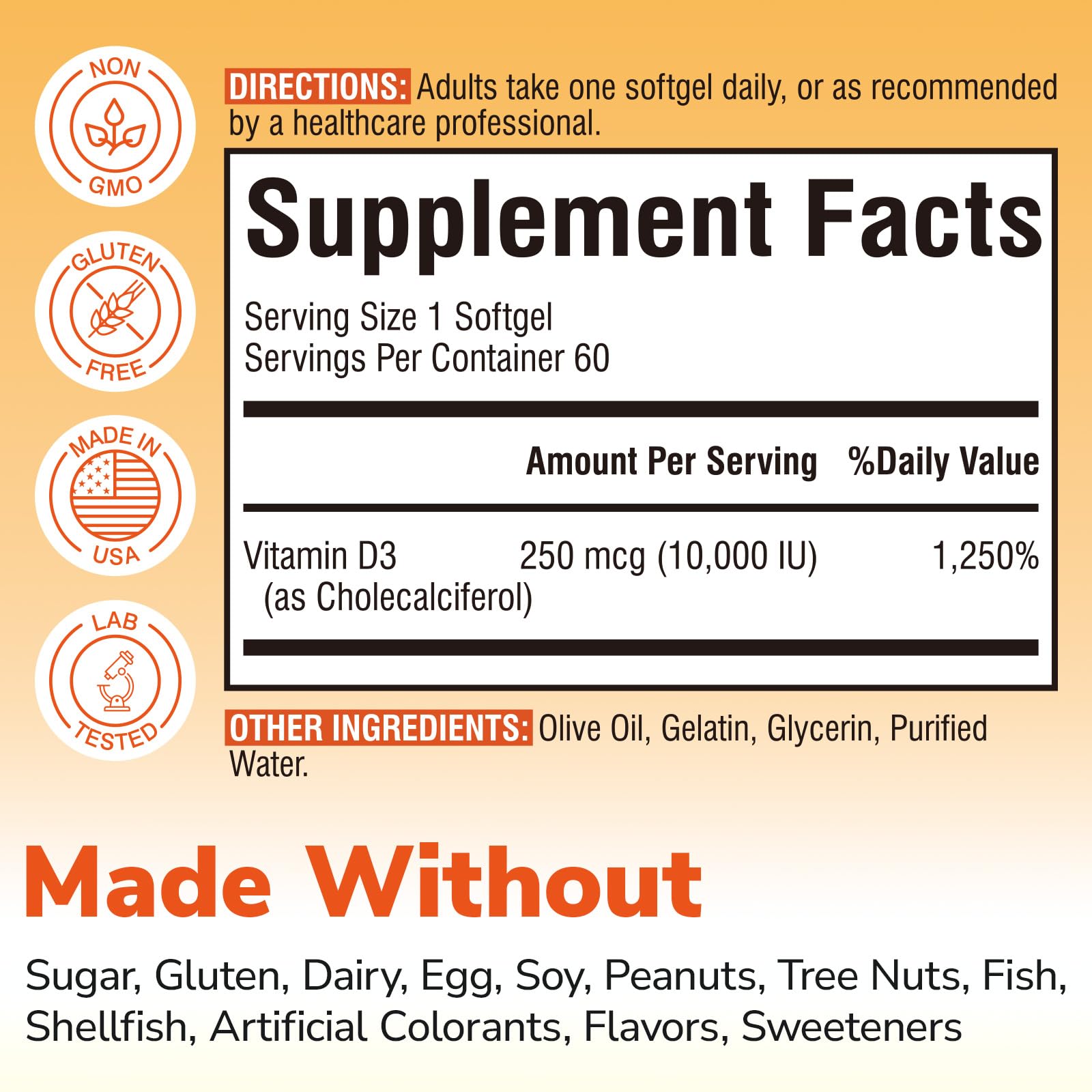 Vitalibre Vitamin D3 mini softgels showing softgel size