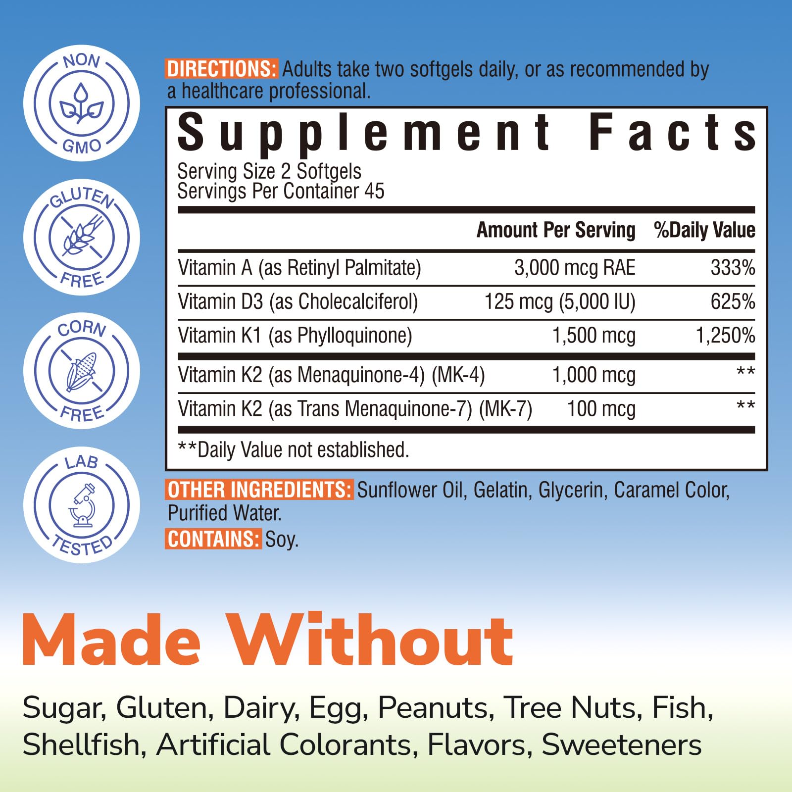 Vitalibre Vitamin K1 Supplement side view showing capsule