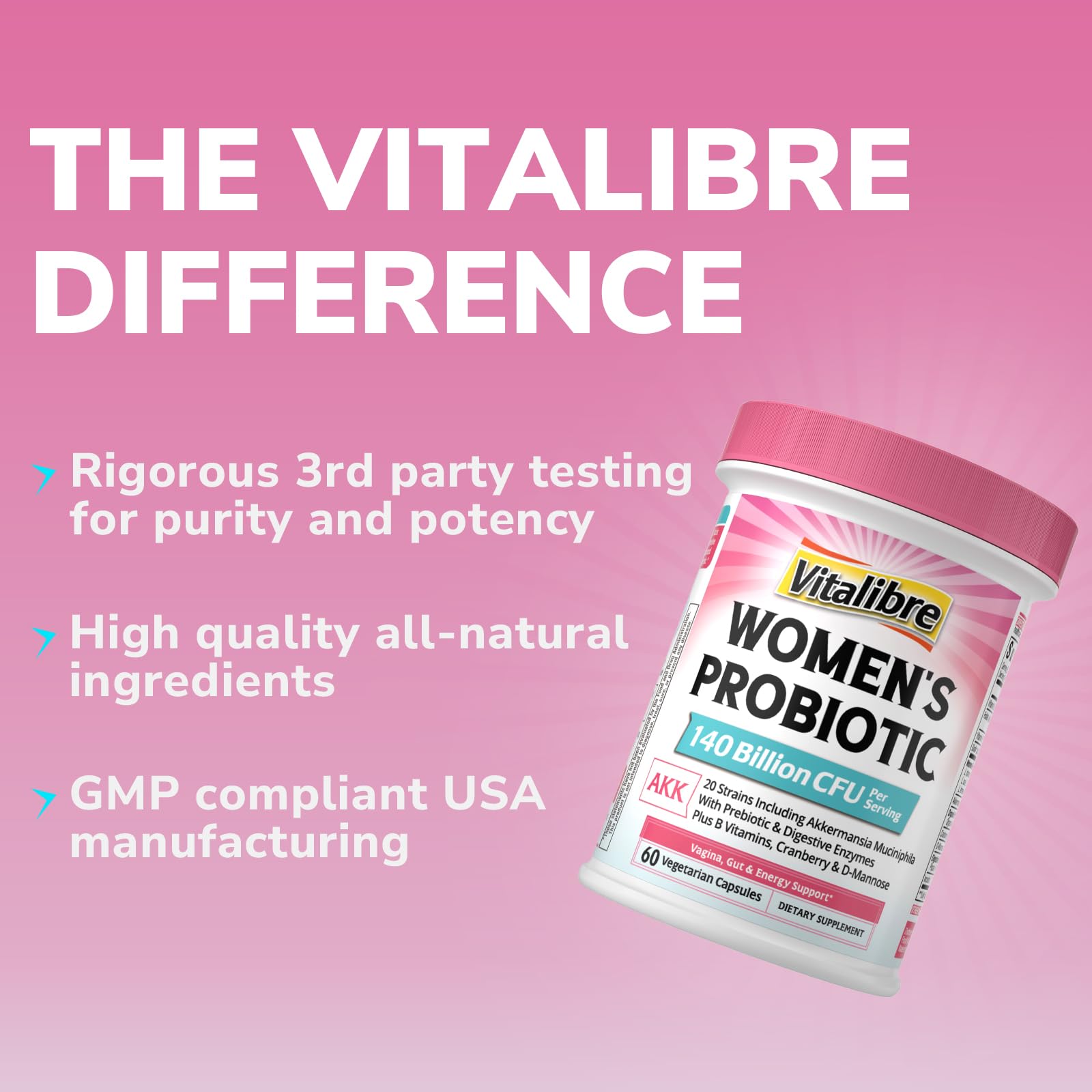 Vitalibre Women's Probiotic Plus 50g back view