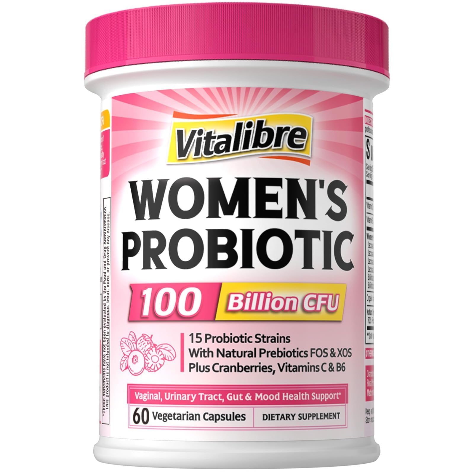Vitalibre Women’s Probiotics 100 Billion CFU front view