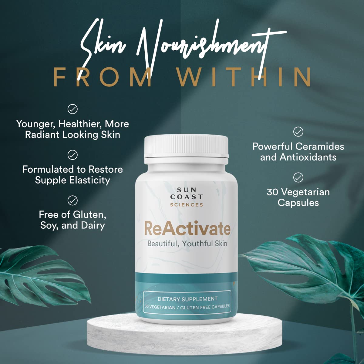 Vitalifi ReActivate Collagen Supplement side view showing label