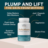 Vitalifi ReActivate Collagen Supplement with a glass of water