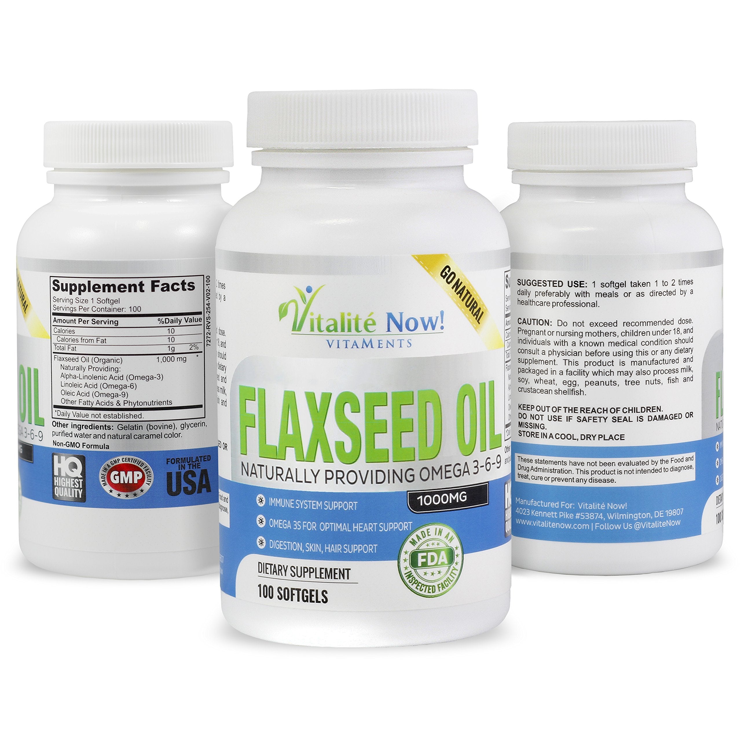 Vitalité Now! Flax Seed Oil 408g back view