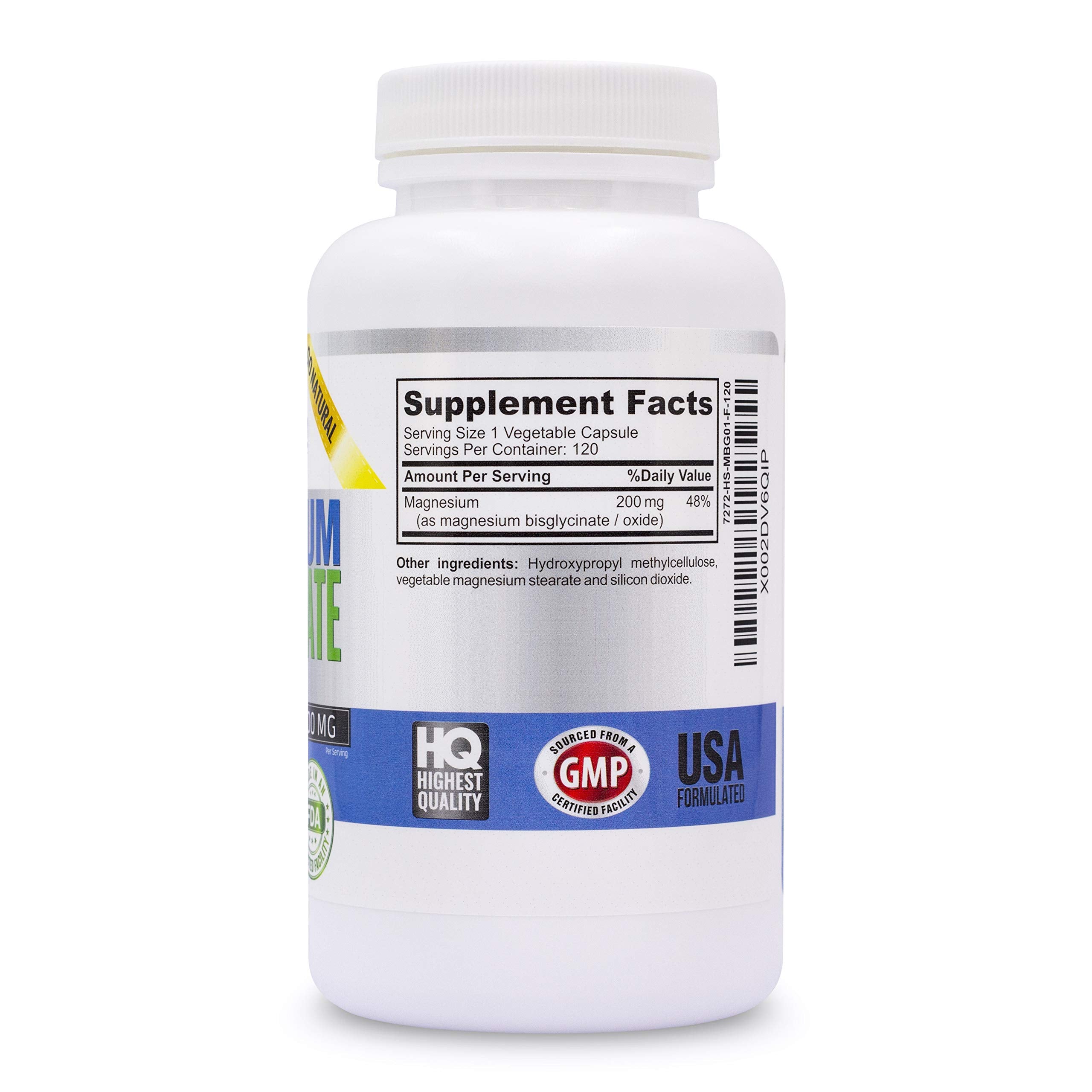 Vitalité Now! Magnesium Bisglycinate Capsules 200mg capsules close-up