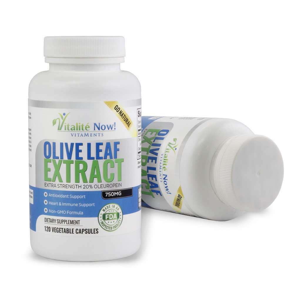 Vitalité Now! Olive Leaf Extract 750mg capsule side view