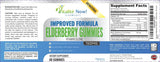 Vitalité Now! Organic Elderberry Gummies with a few gummies scattered