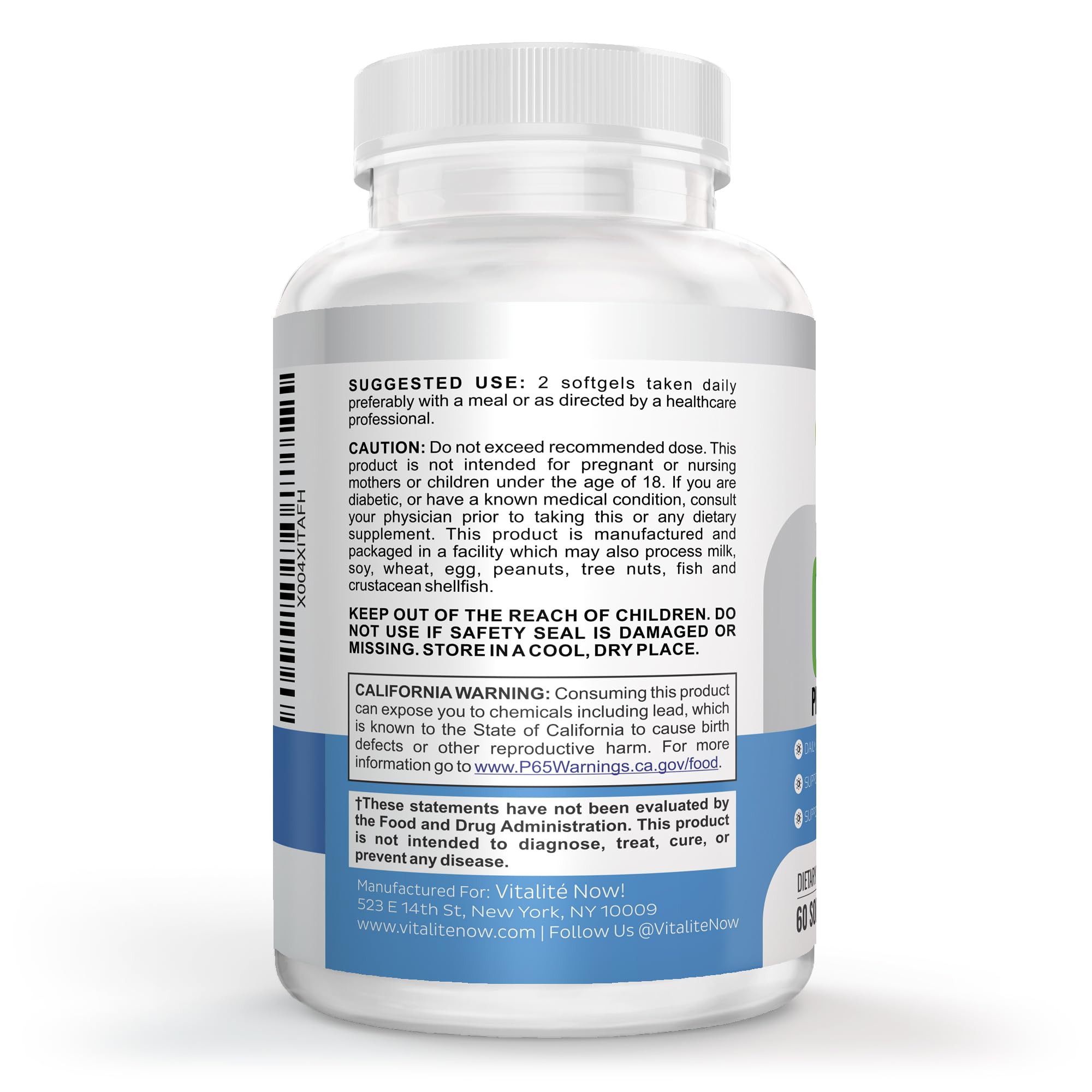 Vitalité Now! Phosphatidylcholine Softgels on a table