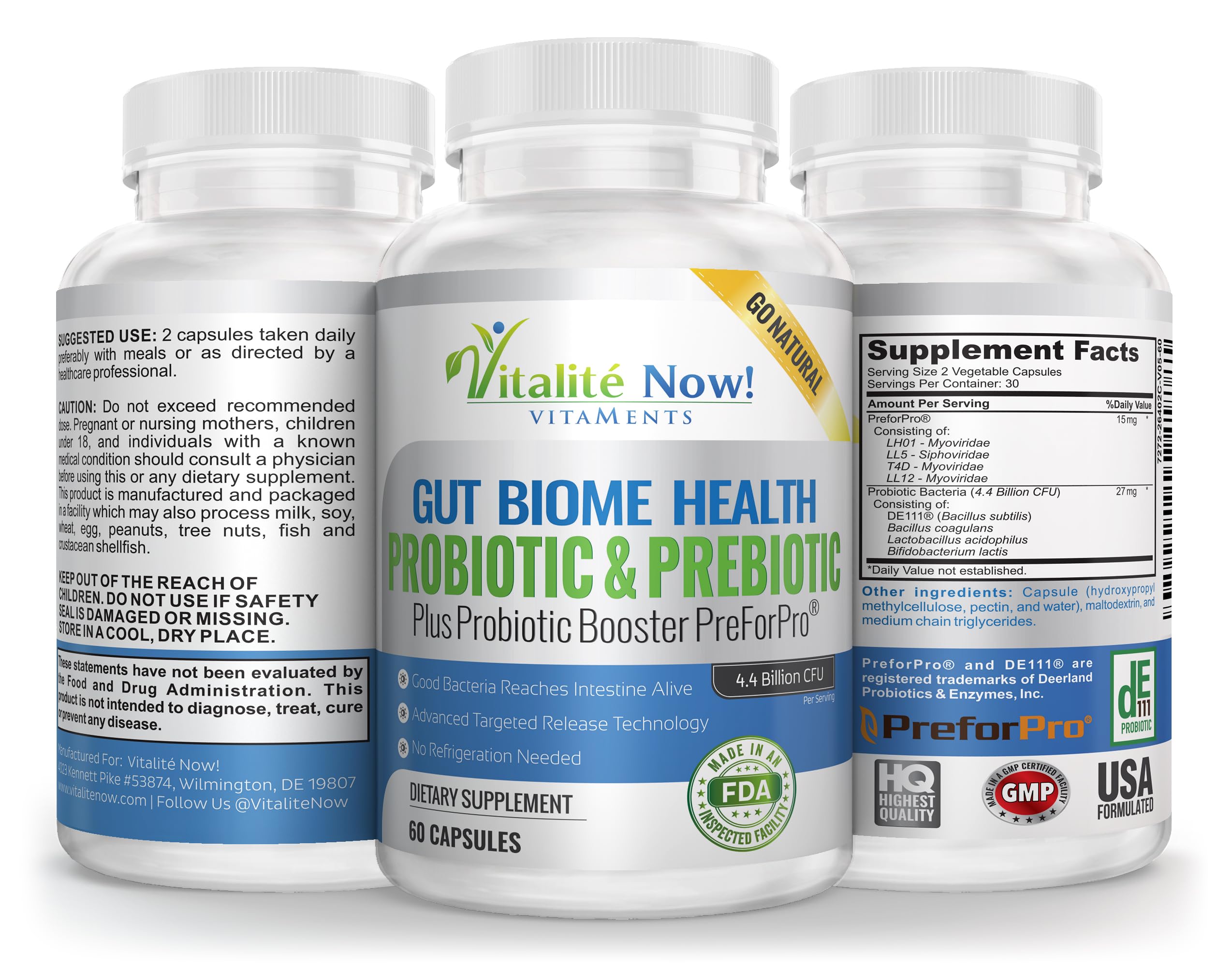 Vitalité Now! Probiotic 41g side view