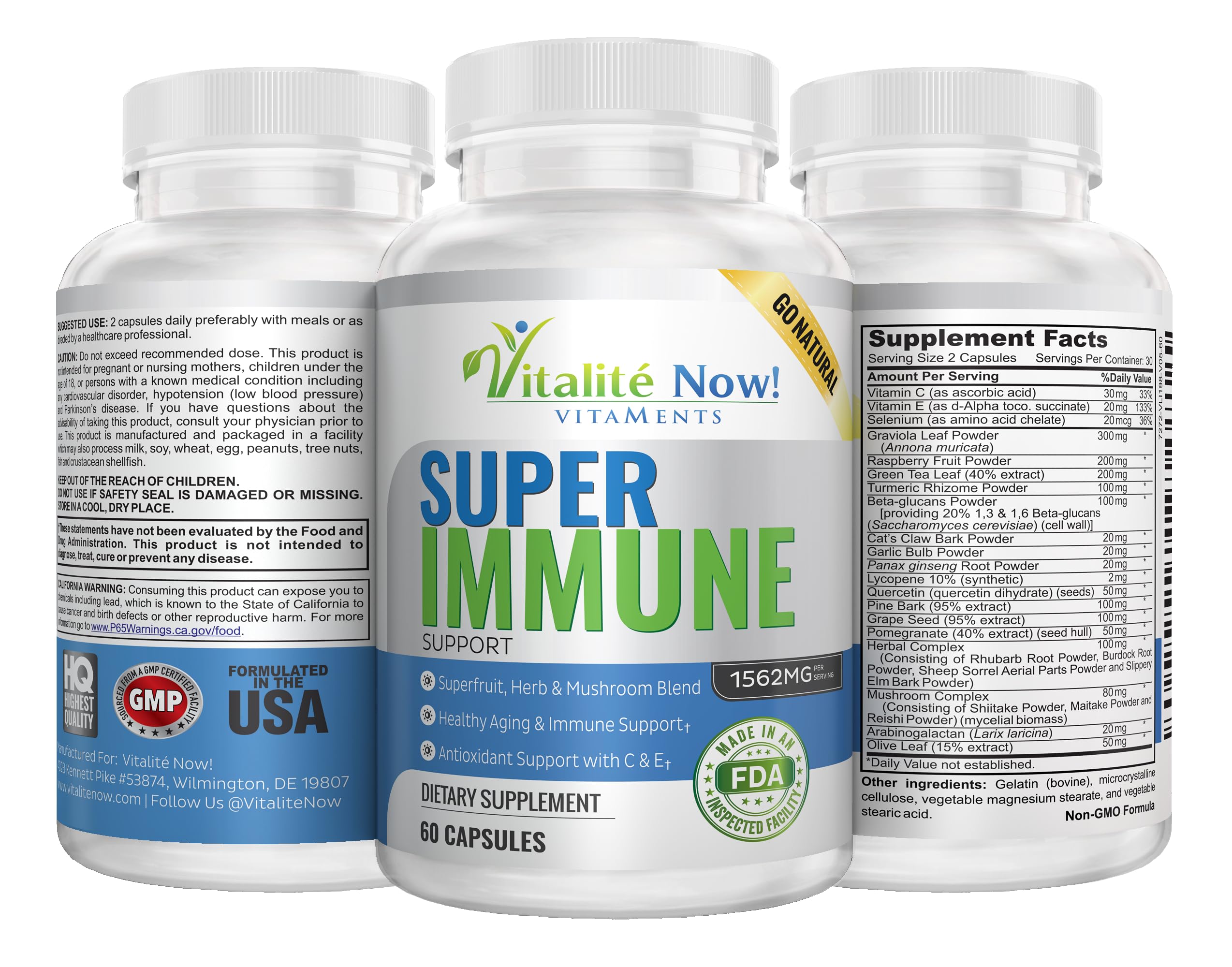 Vitalité Now! Super daily wellness Support bottle with label