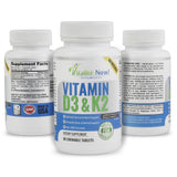Vitalité Now! Vitamin D3 2000IU & K2 MK7 chewable tablets side view