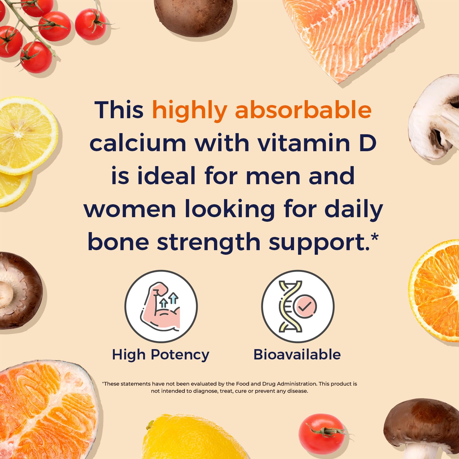 Vitalitown Calcium Supplement tablets in a hand