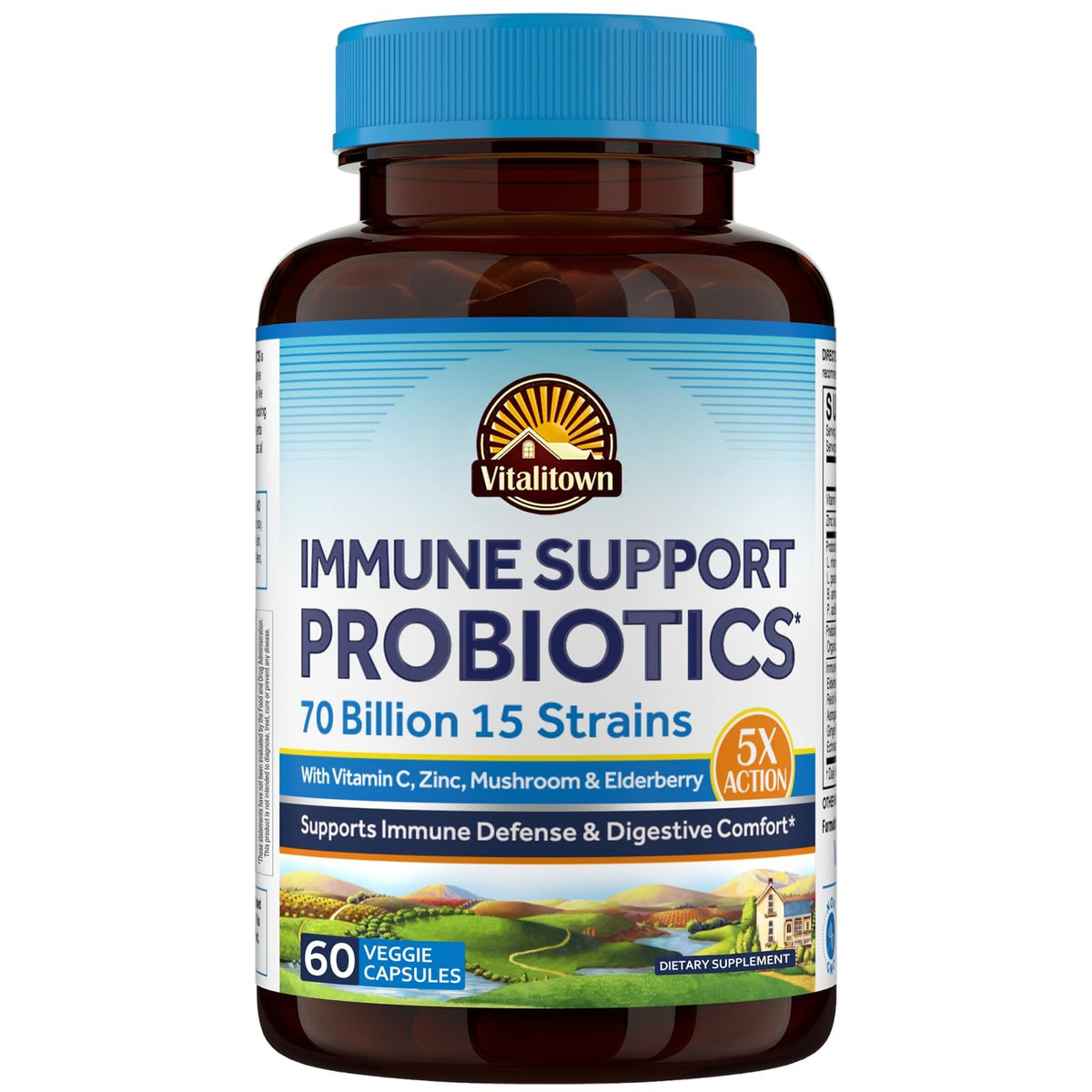 Vitalitown daily wellness Support Probiotics 70 Billion CFU front view