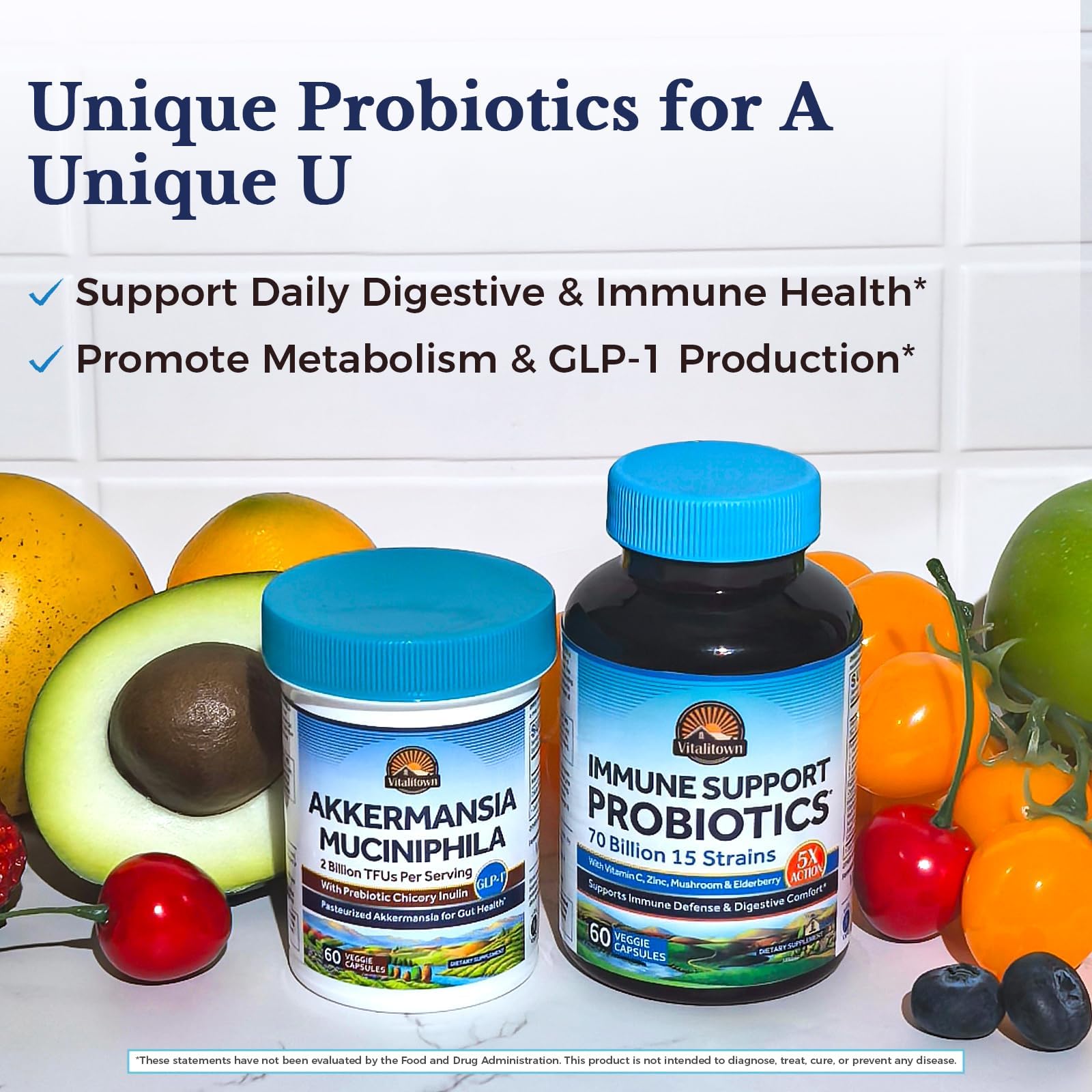 Vitalitown daily wellness Support Probiotics moisture-tight bottle