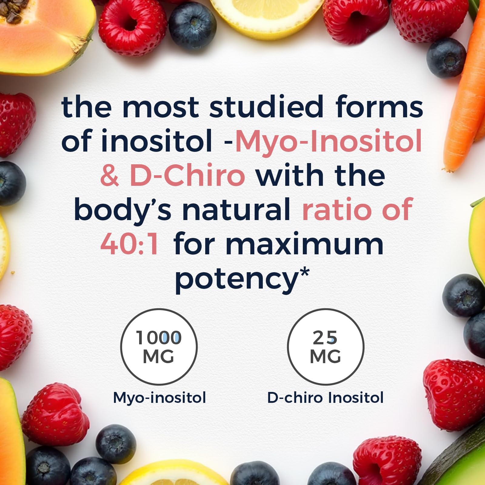 Vitalitown Inositol Supplement side view with label