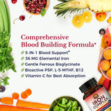 Vitalitown Iron Complex nutritional information label