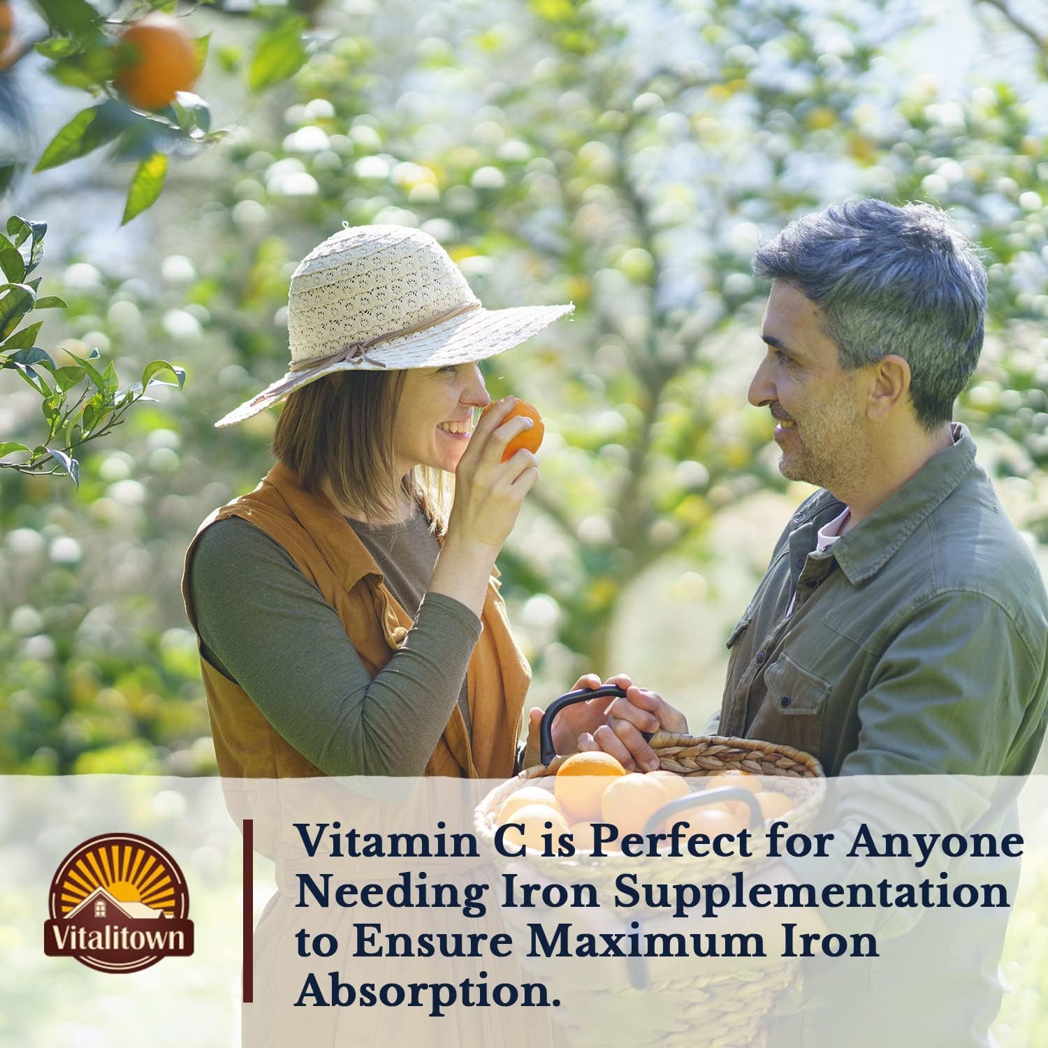 Vitalitown Iron Supplement back view with nutritional information